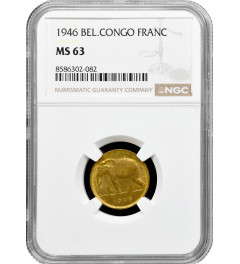 Belgian Congo 1 franc 1946, NGC MS63, "Belgian colony (1909 - 1949)"