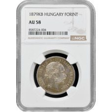 Austria 1 florin 1879, NGC AU58, "Emperor Franz Joseph I (1848 - 1916)"