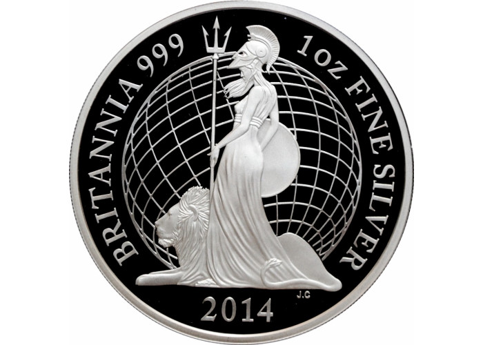 Grossbritannien 2 Pfund 2014, NGC PF69 UC, "Stehende Britannia mit einem Löwen"