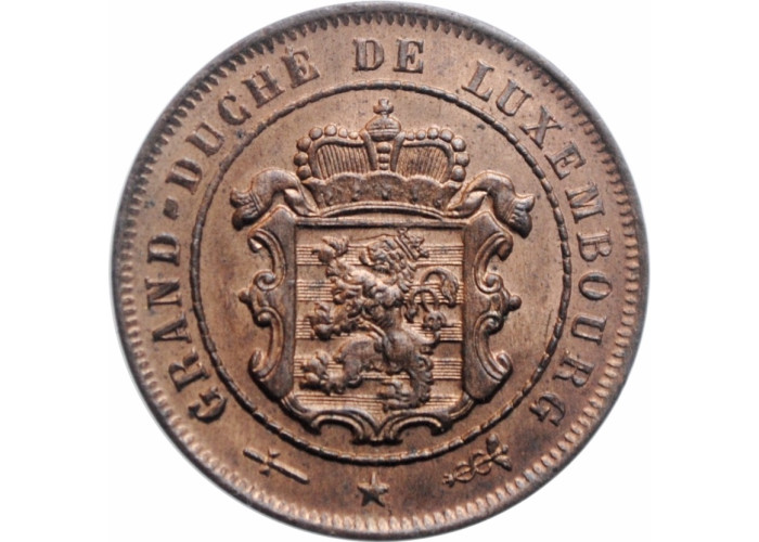 Люксембург 2 1/2 сантима 1901 г., NGC MS65 RB, "Великое Герцогство Люксембург (1854 - 1917)" Top Pop