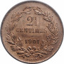 Люксембург 2 1/2 сантима 1901 г., NGC MS65 RB, "Великое Герцогство Люксембург (1854 - 1917)" Top Pop