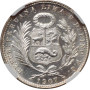 Peru 1/5 sol 1907 FG, NGC MS63, "República del Perú (1863 - 1917)"