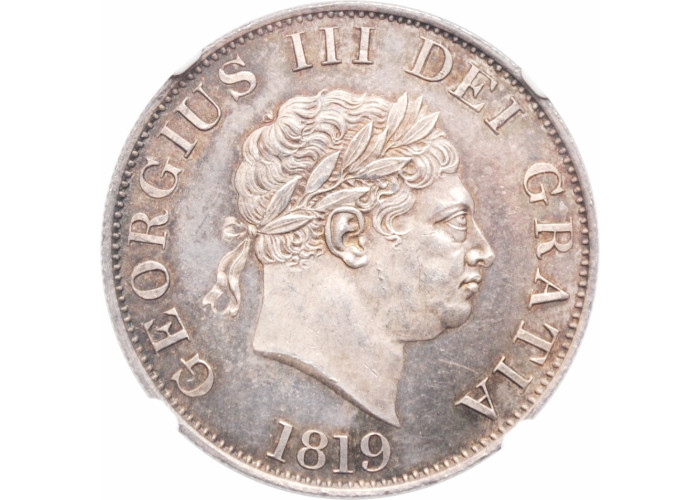 Великобритания 1/2 кроны 1819 г., NGC MS63, "Король Георг III (1760 - 1820)"
