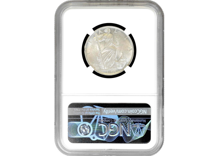 Италия 10 лир 1936 г. R, NGC MS63, "Король Виктор Эммануил III (1900 - 1946)"