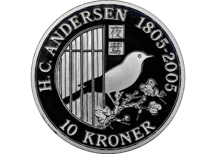 Denmark 10 kroner 2007, NGC MS69, "Fairy tale - Nightingale" Top Pop