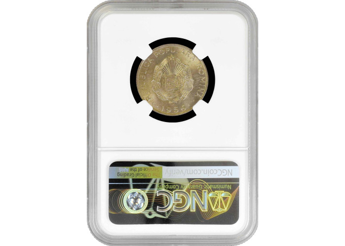 Rumänien 50 Bani 1956, NGC MS65, "Sozialistische Republik (1948 - 1989)"
