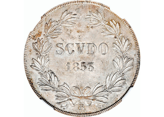Kirchenstaat 1 Scudo 1853 VII R, NGC MS63, "Papst Pius IX (1846 - 1878)"