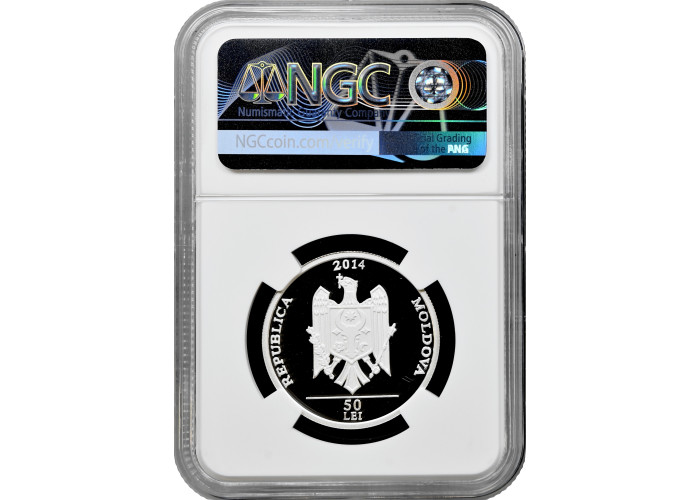 Moldova 50 lei 2014, NGC PF69 UC, "Holidays, culture, traditions - Mărțișor" Top