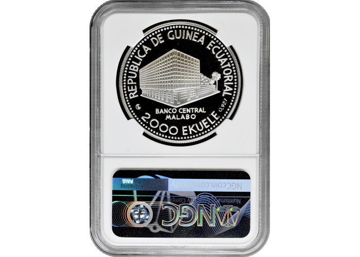 Equatorial Guinea 2000 ekuele 1980 CHI, NGC PF68 UC, "Impala" silver coin