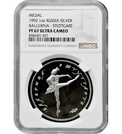 Russia silver medal 1992, NGC PF67 UC, "Ballerina - Stuttgart"