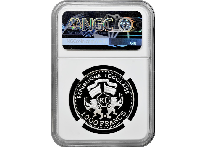 Togo 1000 Franken 2000, NGC PF69 UC, "Tiere in Gefahr - Löwe" Top Pop
