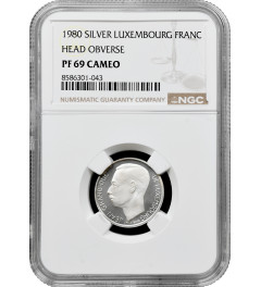 Люксембург 1 франк 1980 г., NGC PF69 CAM, "Великий герцог Жан (1964 - 1999)" Top Pop