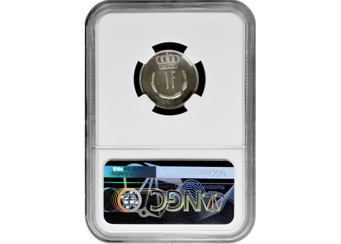 Люксембург 1 франк 1980 г., NGC PF69 CAM, "Великий герцог Жан (1964 - 1999)" Top Pop