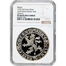 Hesse-Kassel 1 thaler 1624 (1975), NGC PF68 UC RESTRIKE, "Landgraviate"