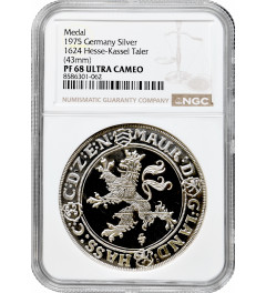 Hesse-Kassel 1 thaler 1624 (1975), NGC PF68 UC RESTRIKE, "Landgraviate"