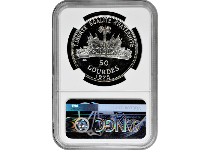Haiti 50 Gourdes 1975, NGC PF63, "Heiliges Jahr" Silbermünze