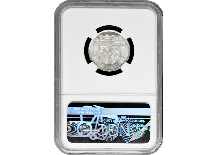 Испания 1 песета 1933 г. (34), NGC MS64, "Вторая Республика (1931 - 1939)"