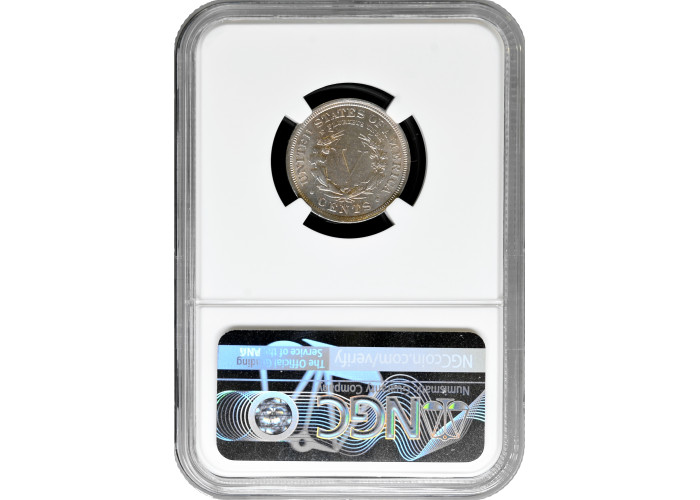 США 5 центов 1908 г., NGC MS62, "Liberty Nickel"