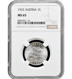 Austria 1 schilling 1932, NGC MS65, "First Republic (Shilling) (1925 - 1938)"