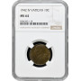 Vatican City 10 centesimi 1942, NGC MS64, "Pope Pius XII (1939 - 1958)"