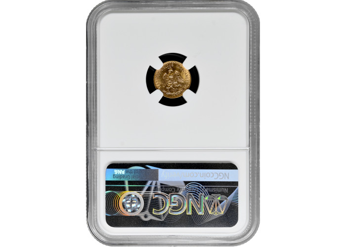 Мексика 2 песо 1945 г. Mo, NGC MS67 RESTRIKE, "Мексиканские Соединённые Штаты (1905 - 1969)"