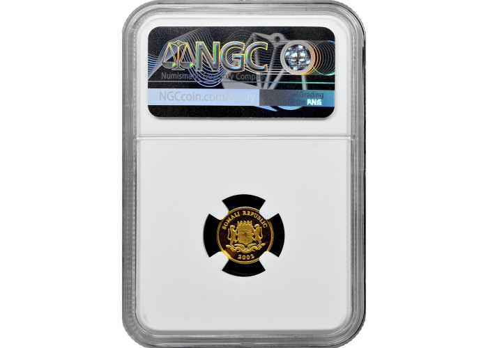 Somalia 50 shillings 2002, NGC PF66 UC, "Gold of the Pharaohs" gold coin