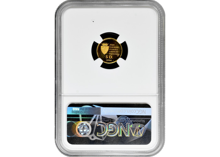 Andorra 5 Diners 1994 SM, NGC PF68 UC, "Wilde Tiere - Eurasisches Eichhörnchen"
