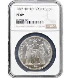 France 10 francs 1972, NGC PF69 PIEFORT, "Fifth Republic (1959 - 2002)" Top Pop