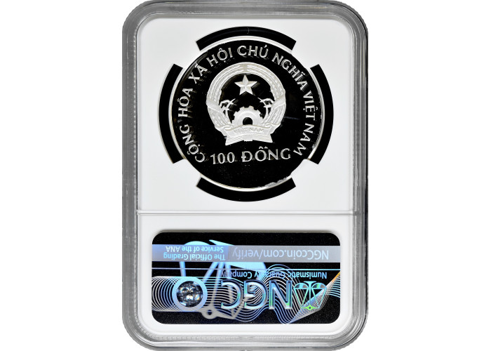Vietnam 100 dong 1994, NGC PF69 UC, "Prehistoric Animals - Edaphosaurus" Top Pop