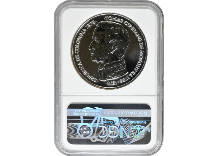 Колумбия 750 песо 1978 г., NGC MS66, "Сохранение окружающей среды - Колибри"