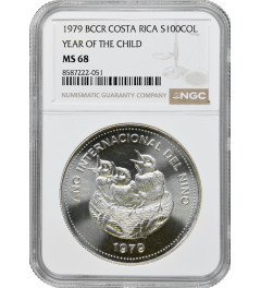 Costa Rica 100 colones 1979, NGC MS68, "International Year of the Child"