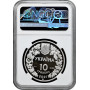 Ukraine 10 hryven 2001, NGC PF69 UC, "Flora and Fauna - Eurasian lynx" silver