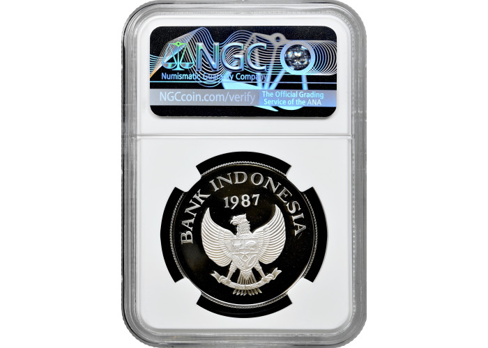 Индонезия 10000 рупий 1987 г., NGC PF69 UC, "Бабируса"