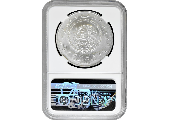 Мексика 5 песо 1998 г. Mo, NGC MS65, "Тольтеки - Serpiente con Craneo"