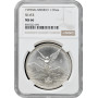 Мексика 1 онза 1997 г. Mo, NGC MS66, "Серебряная инвестиционная монета "Свобода"