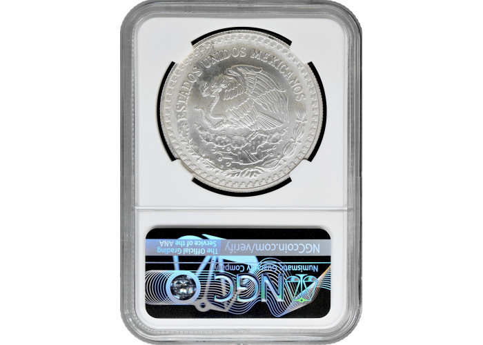 Мексика 1 онза 1997 г. Mo, NGC MS66, "Серебряная инвестиционная монета "Свобода"