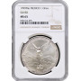 Мексика 1 онза 1999 г. Mo, NGC MS65, "Серебряная инвестиционная монета "Свобода"