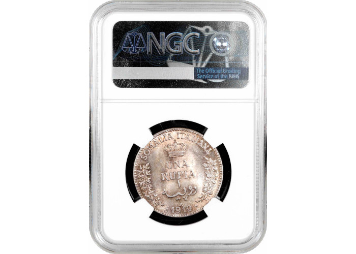 Italienisch-Somaliland 1 Rupie 1919 R, NGC MS64, "Vittorio Emanuele III"