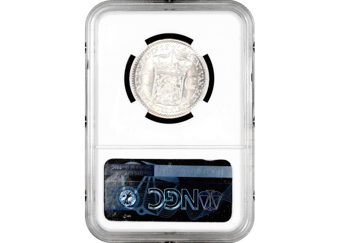 Netherlands 1 gulden 1914, NGC MS63, "Queen Wilhelmina (1890 - 1948)"