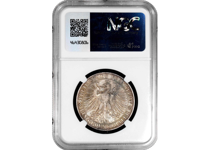 Frankfurt 1 thaler 1863, NGC MS64, "Assembly of Princes" silver coin