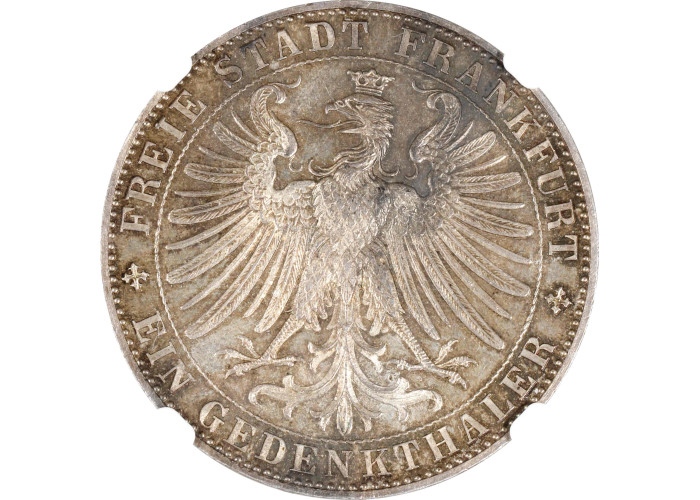 Frankfurt 1 thaler 1863, NGC MS64, "Assembly of Princes" silver coin