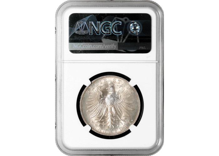 Frankfurt 1 thaler 1862, NGC MS63, "German Shooting Festival" silver coin
