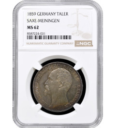 Saxe-Meiningen 1 thaler 1859, NGC MS62, "Duke Bernhard II (1803 - 1866)"