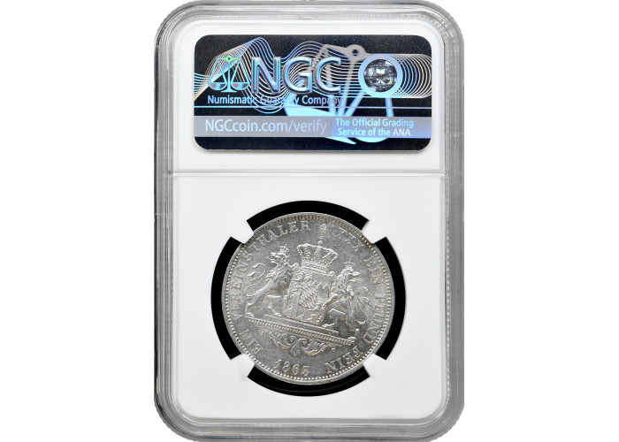 Bavaria 1 vereinsthaler 1863, NGC MS61, "King Maximilian II (1848 - 1864)"