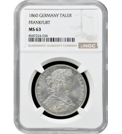 Frankfurt 1 thaler 1860, NGC MS63, "Free City of Frankfurt (1807 - 1866)"