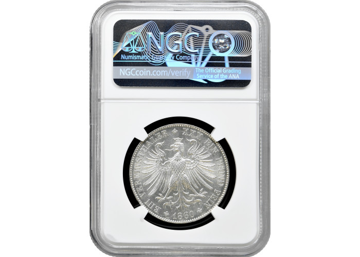Frankfurt 1 thaler 1860, NGC MS63, "Free City of Frankfurt (1807 - 1866)"