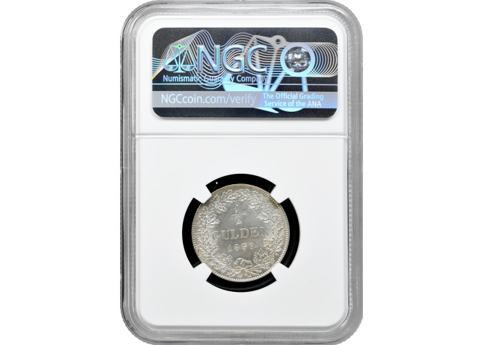 Bavaria 1/2 gulden 1839, NGC MS63, "King Ludwig I (1825 - 1848)" Top Pop 1/0
