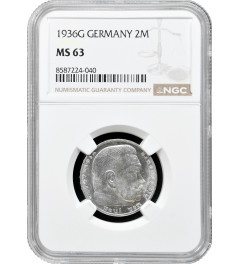 Germany - Third Reich 2 reichsmark 1936 G, NGC MS63, "Nazi Germany (1933-1945)"
