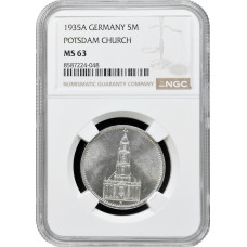 Germany - Third Reich 5 reichsmark 1935 A, NGC MS63, "Potsdam Garrison Church"