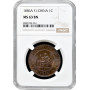 Индокитай 1 цент 1886 г. A, NGC MS63 BN, "Французский Индокитай (1885 - 1954)"
